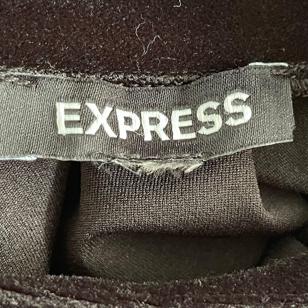 Express Dress Womens XL Black Velvet Velour Long Sleeve Mock Neck Maxi - Picture 6 of 9